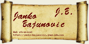 Janko Bajunović vizit kartica